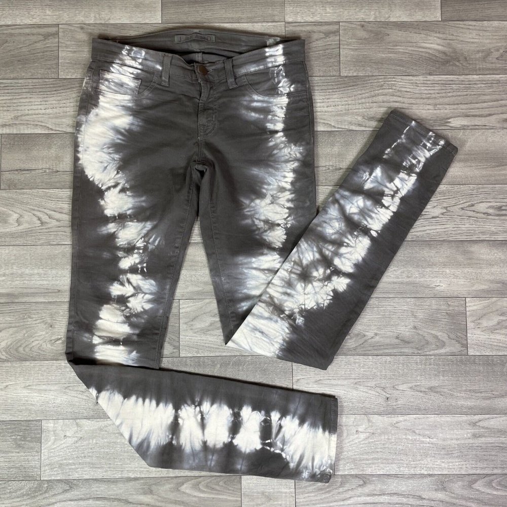 J Brand Tie Dye Slim Skinny Low Rise Pencil Leg Jeans Brown sz 27